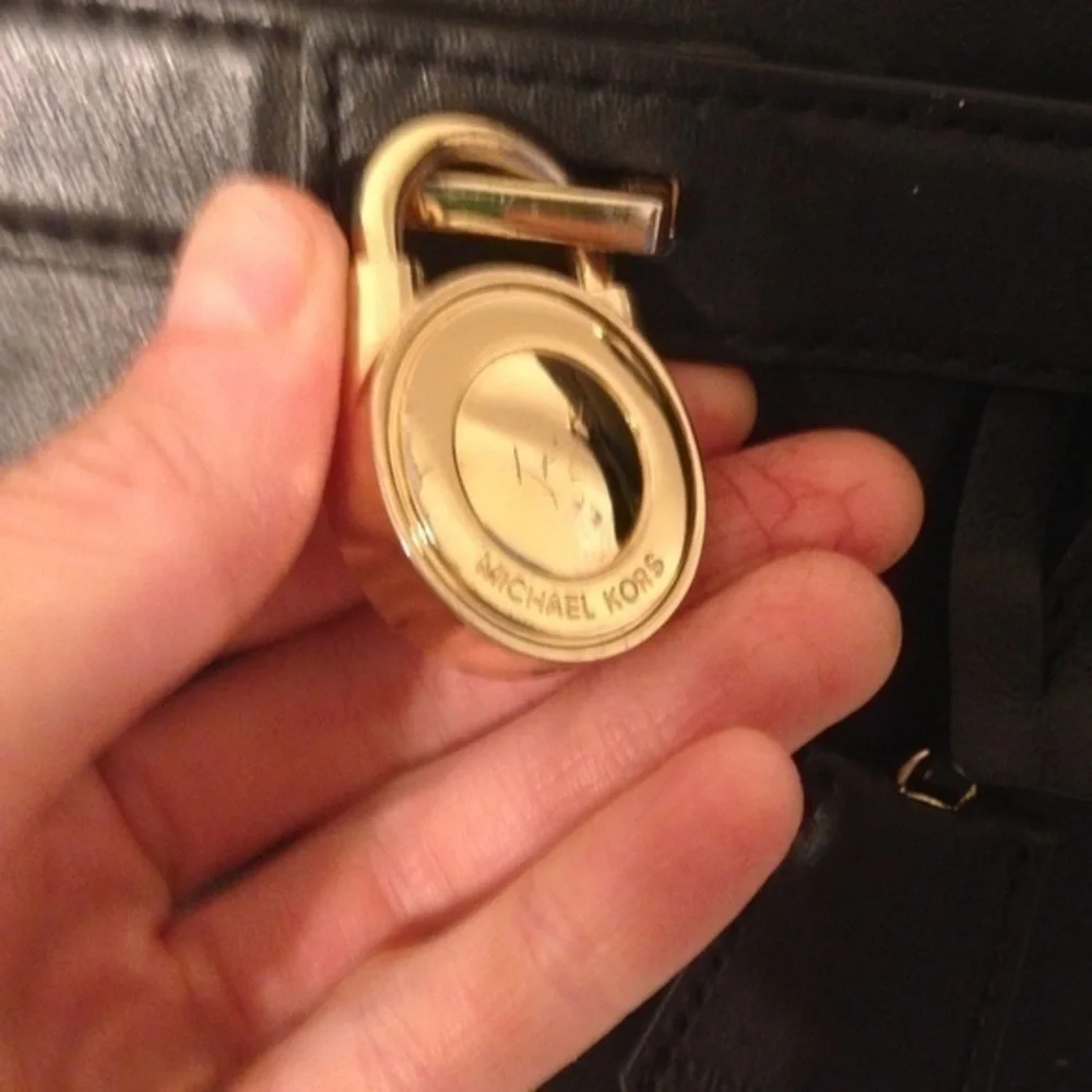 MICHAEL KORS black leather Hamilton mini  bag